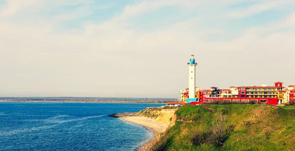 Farol Mar Final Primavera — Fotografia de Stock