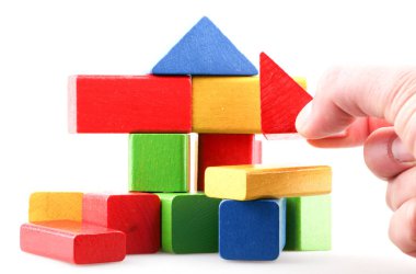 Ahşap yapı taşları Set - çocuk İnşaat ahşap oyuncak