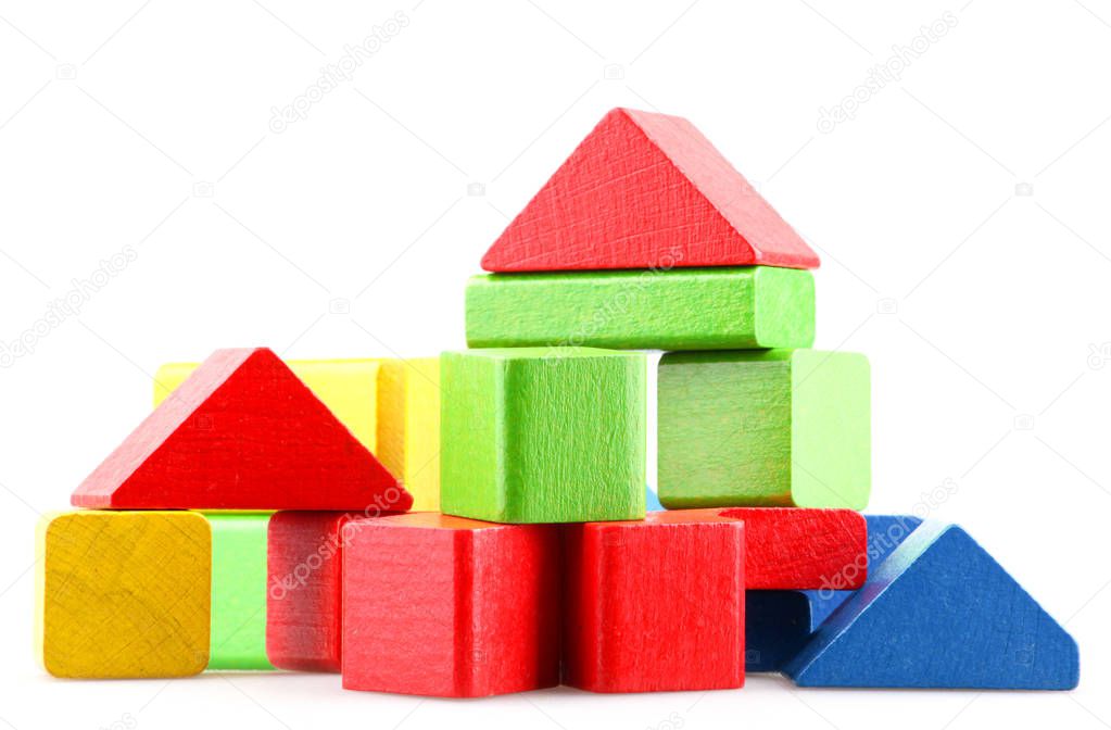 Wooden Building Blocks Set - Childrens Construction Wood Toy