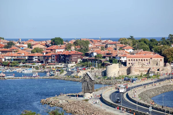 Uitzicht Vanaf Prachtige Zee Stad Nessebar Bulgarije — Stockfoto