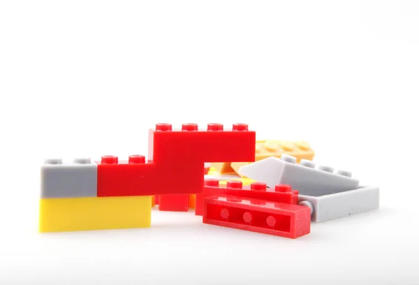 Plastic Toy Blocks Isolated White Background — Stock Photo, Image