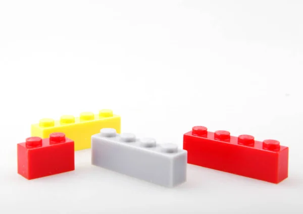 Plastic Toy Blocks Isolated White Background — Stock Photo, Image