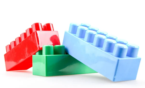 Plastic Toy Blocks Isolated White Background — Stock Photo, Image