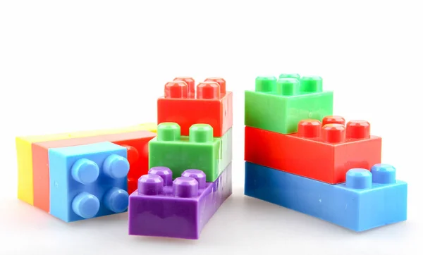 Plastic Toy Blocks Isolated White Background Stock Picture