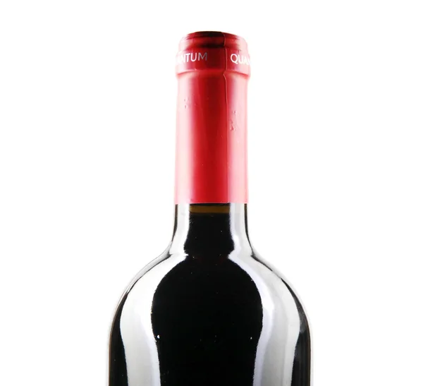 Rotweinflasche Auf Weißem Hintergrund — Stockfoto