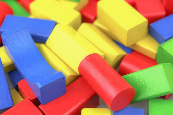 Brinquedos Blocos Construção Madeira Coloridos — Fotografia de Stock