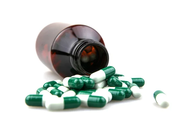 Pill Bottle Medications White Background — Stock Photo, Image