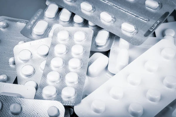 Viele Blasen Mit Tabletten — Stockfoto