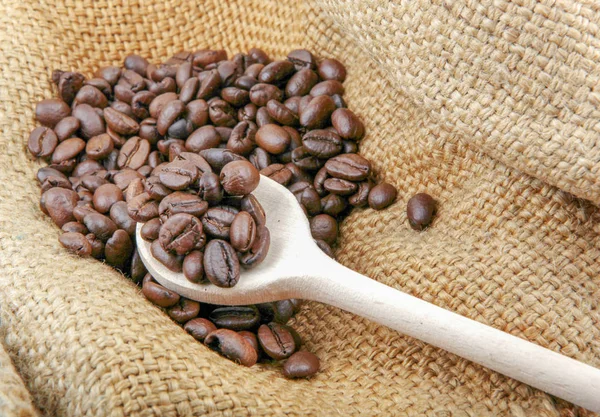 Coffee Beans Burlap Sack — Stock Photo, Image