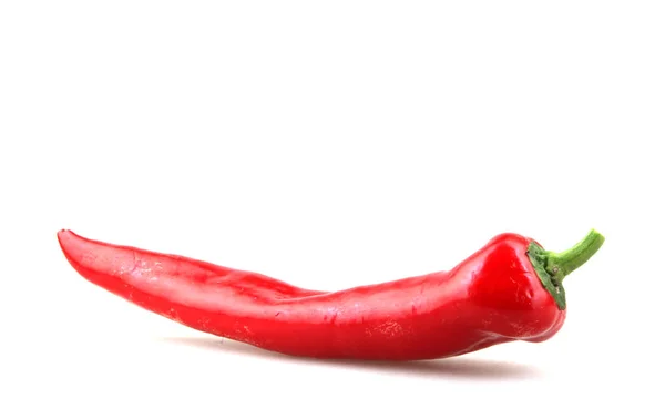 Közelkép Red Chili Pepper Ellen Fehér Háttér — Stock Fotó