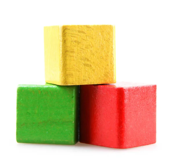 Blocs Construction Bois Colorés Jouets — Photo