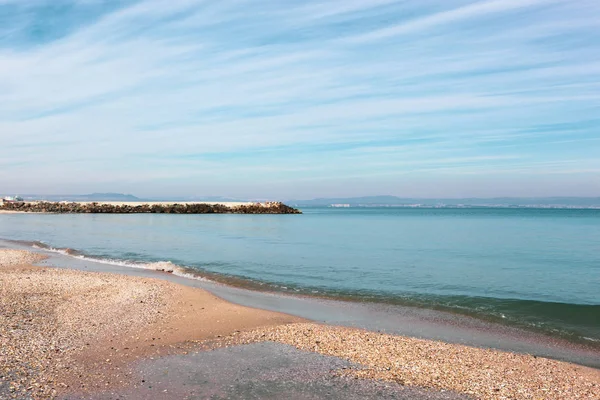 Bulgaristan Pomorie Kentindeki Güzel Sahil Nanılmaz Deniz — Stok fotoğraf