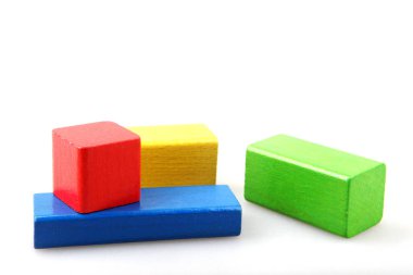 Renkli Ahşap Bina Blokları Oyuncakları