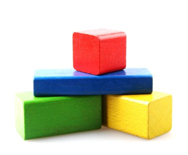 Renkli Ahşap Bina Blokları Oyuncakları