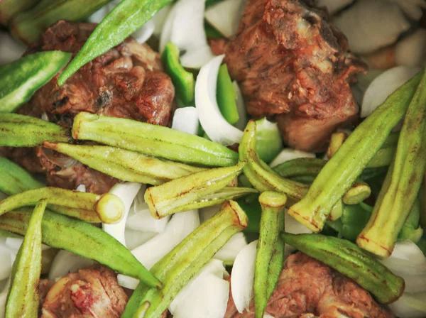 Guisado Cordeiro Refogado Com Batatas Cebolas Outros Vegetais — Fotografia de Stock