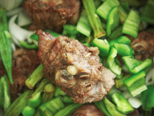 Guisado Cordeiro Refogado Com Batatas Cebolas Outros Vegetais — Fotografia de Stock