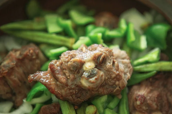 Guisado Cordeiro Refogado Com Batatas Cebolas Outros Vegetais — Fotografia de Stock