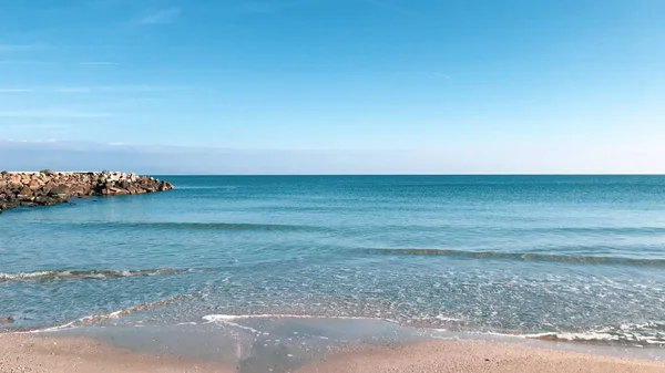 Bulgaristan Pomorie Kentindeki Güzel Sahil Nanılmaz Deniz — Stok fotoğraf