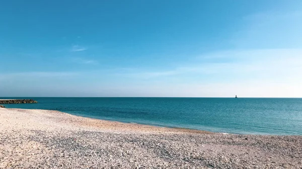 Malerischer Blick Auf Das Meer Vor Blauem Himmel Pomorie Bulgarien — Stockfoto