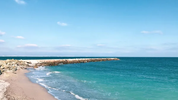 Bulgaristan Pomorie Kentindeki Güzel Sahil Nanılmaz Deniz — Stok fotoğraf