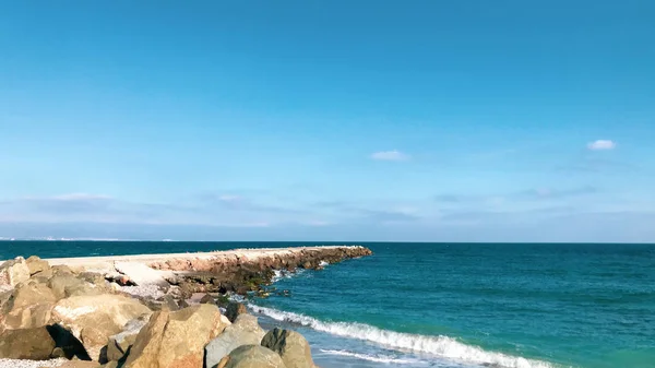 Schöner Strand Und Unglaubliches Meer Pomorie Bulgarien — Stockfoto