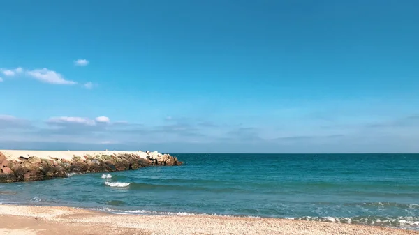 Pantai Indah Dan Laut Luar Biasa Pomorie Bulgaria — Stok Foto