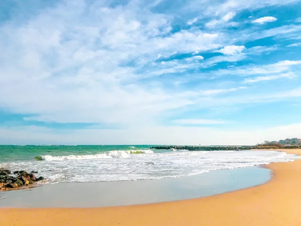 Belle Plage Mer Incroyable Pomorie Bulgarie — Photo