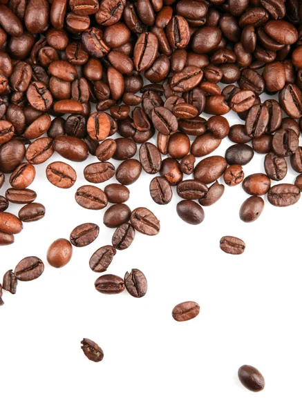 Chicchi Caffè Isolati Sfondo Bianco — Foto Stock