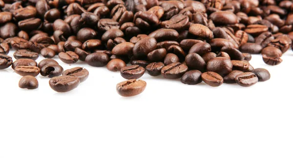 Ziarna Kawy Izolowane Białym Tle — Zdjęcie stockowe
