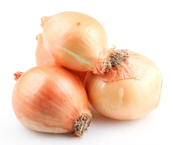 Bulbos Cebolla Fresca Aislados Sobre Fondo Blanco — Foto de Stock