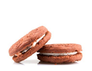 Beyaz Arkaplanda Çikolatalı Bisküviler