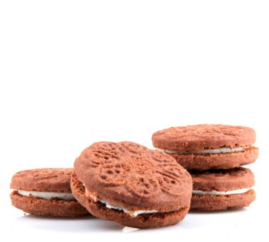 Beyaz Arkaplanda Çikolatalı Bisküviler