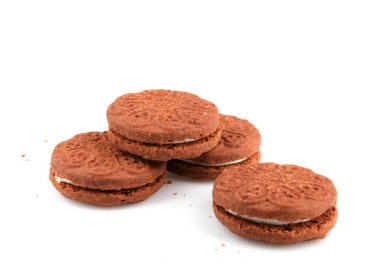 Beyaz Arkaplanda Çikolatalı Bisküviler