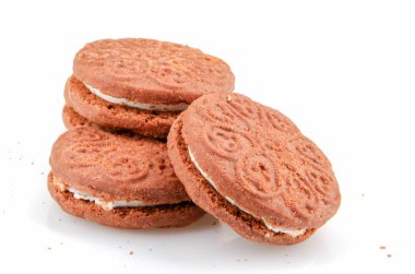 Beyaz Arkaplanda Çikolatalı Bisküviler