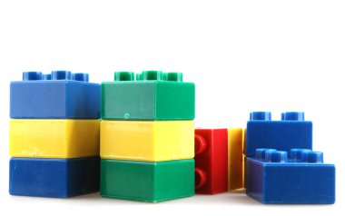 yapı taşları üzerinde beyaz izole