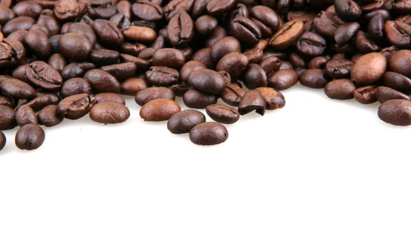 Koffiebonen Geïsoleerd Wit — Stockfoto