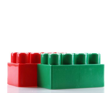 yapı taşları üzerinde beyaz izole