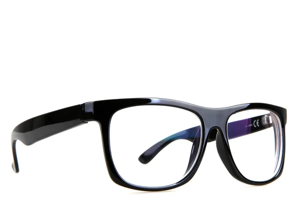 Czarne Okulary Okulary Izolowane Białym — Zdjęcie stockowe
