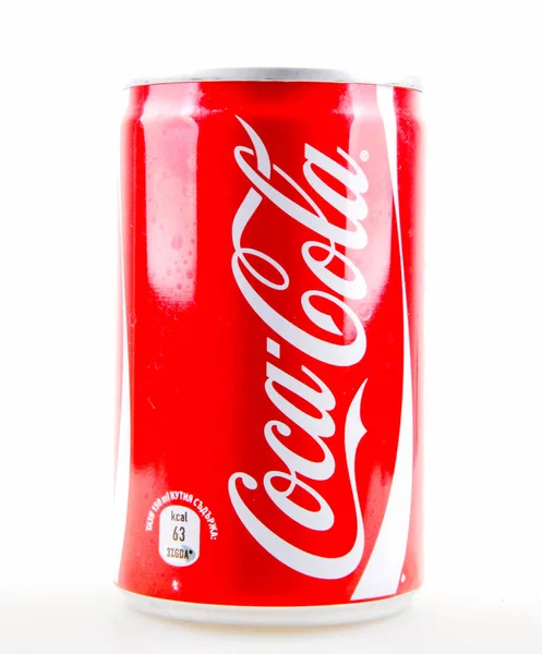 Aytos Bulgarien Den Januari 2014 Coca Cola Isolerad Vit Bakgrund — Stockfoto