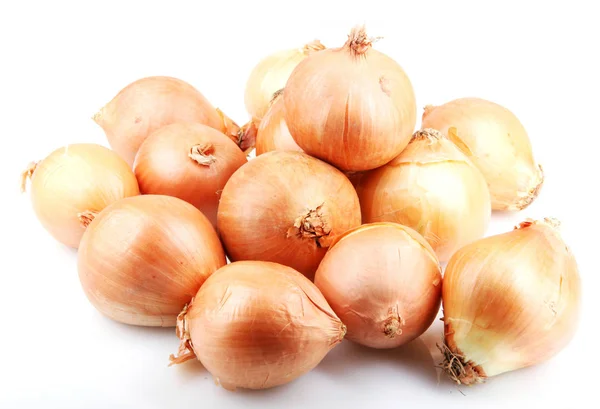 Verse Uienbollen Geïsoleerd Witte Achtergrond — Stockfoto