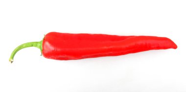 Beyaz Arkaplan Karşısında Kırmızı Biberin Yakın Çekimi