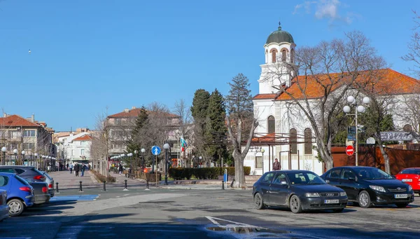 Pomorie Bułgaria February 2019 Widok Miasta Pomorie Bułgaria — Zdjęcie stockowe