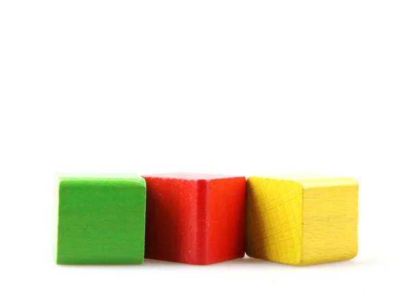 Studio Shot Colorful Toy Blocks White Background — Stock Photo, Image