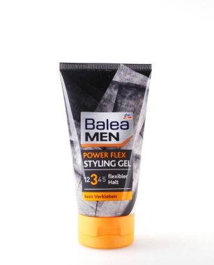 Ahyolu, Bulgaristan - 01 Mart 2019: - erkekleri Balea Styling jel. Karlsruhe, Almanya'nın merkezi perakende mağazaları zincirine DM-Drogerie Markt olduğunu.