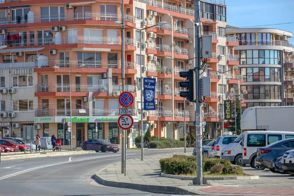 Поморие Болгария Марта 2019 Года Весенняя Прогулка Центральной Части Города — стоковое фото