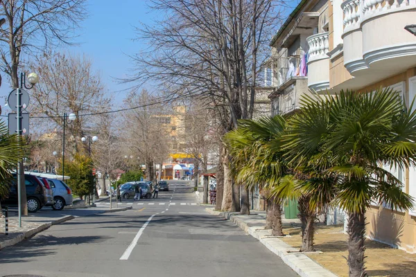Pomorie Bulgarie Mars 2019 Promenade Printanière Dans Partie Centrale Ville — Photo