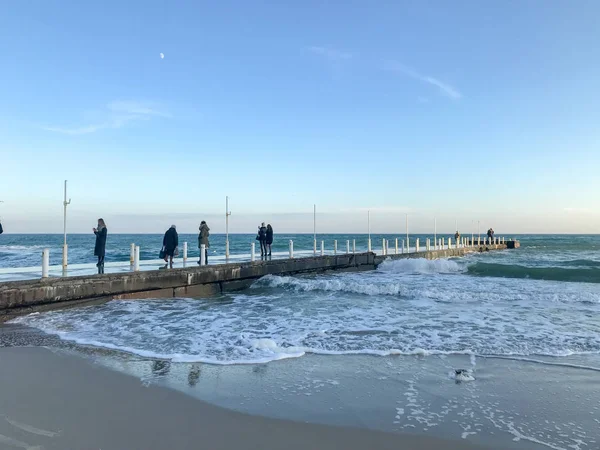 Odessa Ukraina Desember 2017 Pemandangan Indah Pantai Laut — Stok Foto