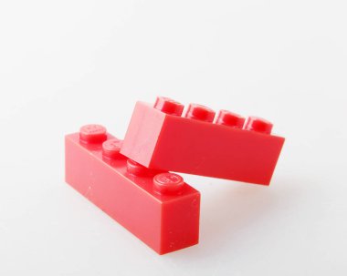 Plastik Blok Beyaz Arkaplanda İzole Edildi