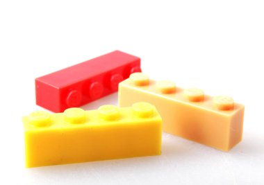 Plastik Blok Beyaz Arkaplanda İzole Edildi