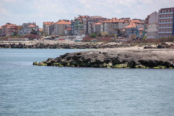 Bulgaristan Pomorie Kentindeki Güzel Sahil Nanılmaz Deniz — Stok fotoğraf